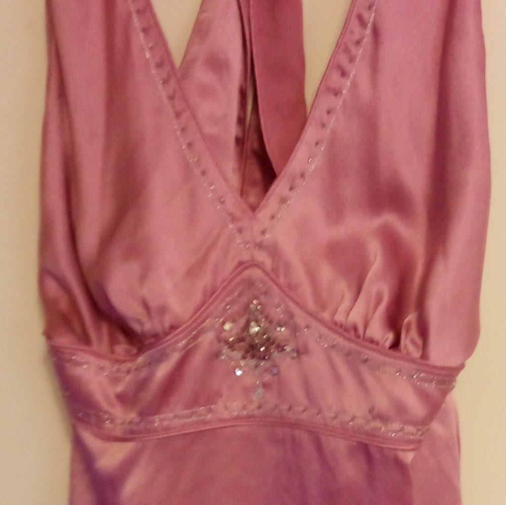 Halter style satin dress shirt